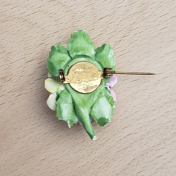 Rare Floral Royal Adderley Bouquet Porcelain Bone China Brooch - Picture 4 of 8